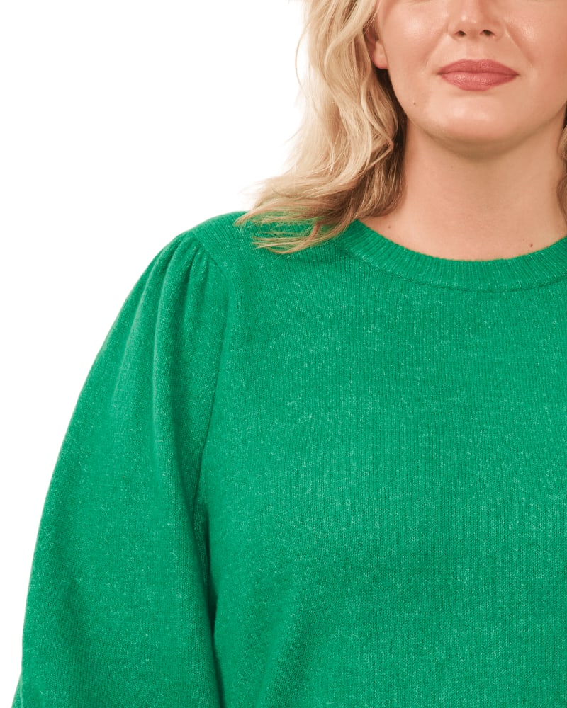 Green puff 2025 sleeve sweater